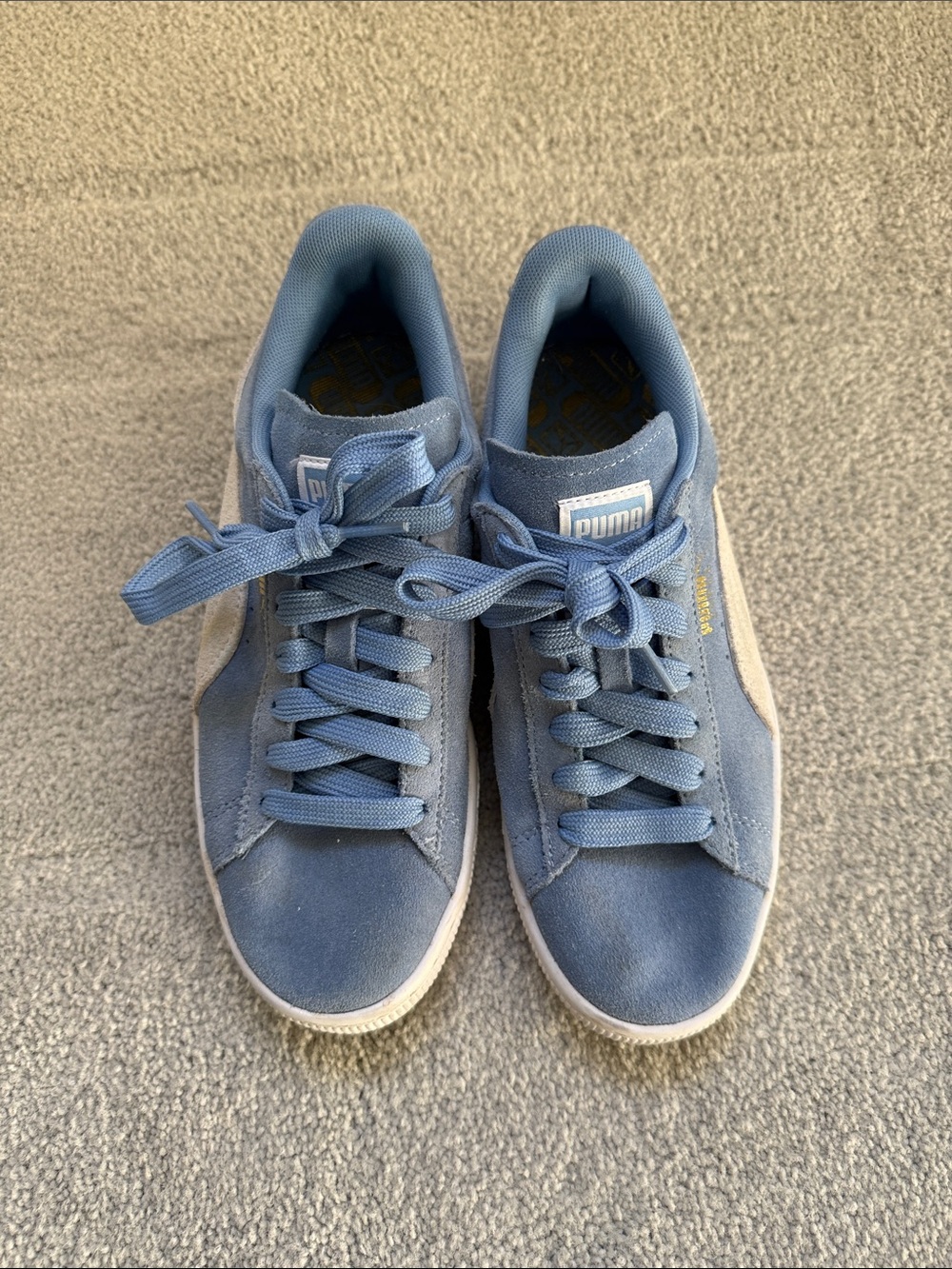 Puma Women's Suede Sneakers in Baby Blue
